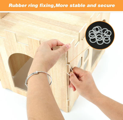 Best Selling Large Detachable Small Animal Wooden Rabbit House and Hideouts Bunny Castle
