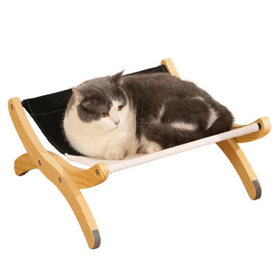 Pet Hammock Cat Sleeping Perch Furniture Indoor Wooden Cat Bed Hammock