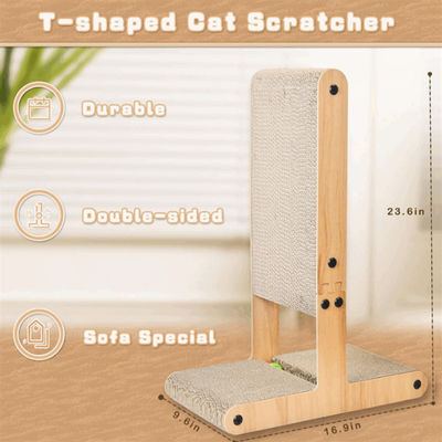 Wooden Double Sided Cat Scratch Furniture Indoor Wooden Cat Scratching Cardboard
