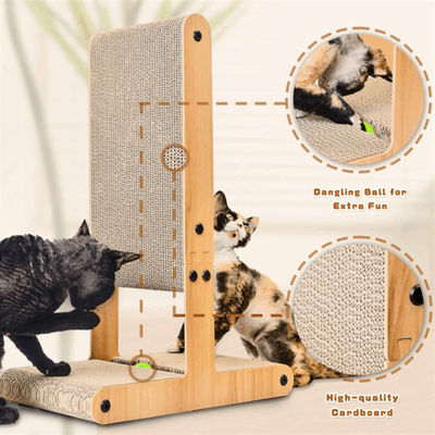 Wooden Double Sided Cat Scratch Furniture Indoor Wooden Cat Scratching Cardboard