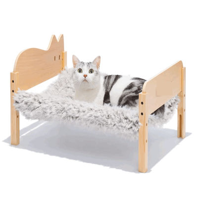 Wooden Small Cat Hammock Bed Indoor Cat Furniture Gift Pet Cat Bed Hammock