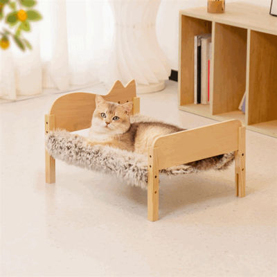 Wooden Small Cat Hammock Bed Indoor Cat Furniture Gift Pet Cat Bed Hammock