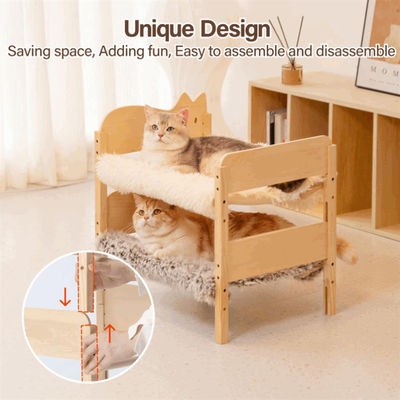 Wooden Small Cat Hammock Bed Indoor Cat Furniture Gift Pet Cat Bed Hammock