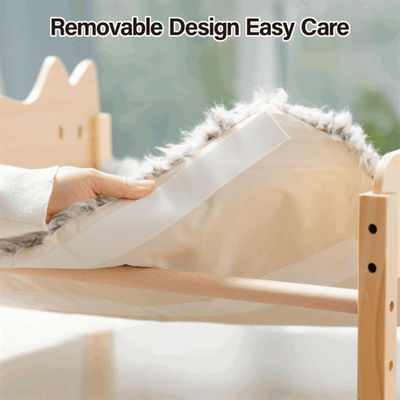 Wooden Small Cat Hammock Bed Indoor Cat Furniture Gift Pet Cat Bed Hammock