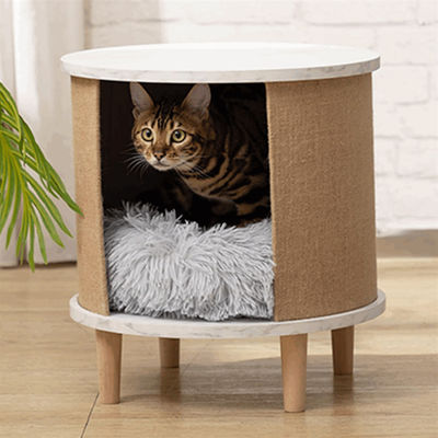 Modern Cat Furniture Small Wooden Cat House Indoor Nightstand Cat Furniture