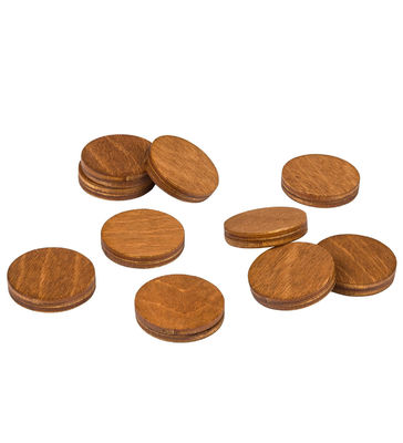 Hot Selling Rustic Creative 10 Pcs Handmade Round Brown Home Decorative Wooden Magnet for Fridge