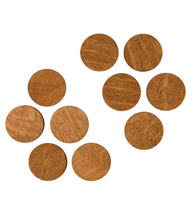 Hot Selling Rustic Creative 10 Pcs Handmade Round Brown Home Decorative Wooden Magnet for Fridge