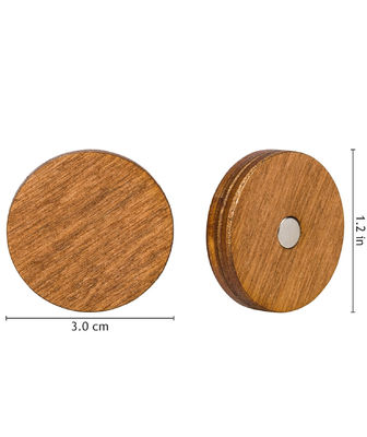 Hot Selling Rustic Creative 10 Pcs Handmade Round Brown Home Decorative Wooden Magnet for Fridge