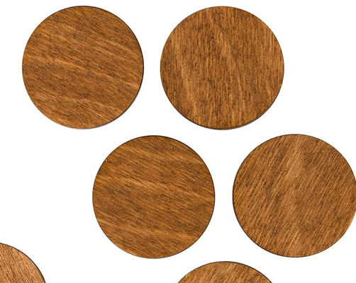 Hot Selling Rustic Creative 10 Pcs Handmade Round Brown Home Decorative Wooden Magnet for Fridge