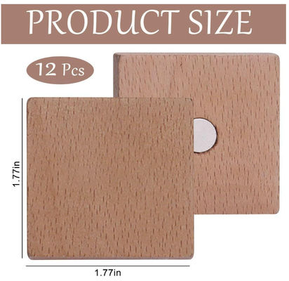 Best Selling Laser Engraving Blanks 12 Pcs Decorative Wooden Customize Refrigerator Magnets