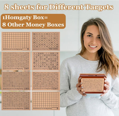 Best Selling Unique 10000 Savings Challenge Box Wooden Cash Savings Box Children'S Piggy Bank