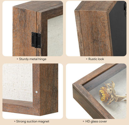 Best Selling Rustic Brown 5x5 Home Wall Mount Wood Decorative Memory Display Case Pictures Shadow Box