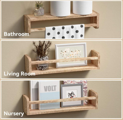 Set of 3 Simple yet Chic Kids Room Wall Mounted Nursery Bookshelf Wood Floating Shelves Kids Bedroom Toddler Room Decor