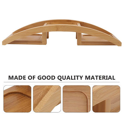 Outdoor 2 Tiers Bamboo Arch Bridge Design Flower Pot Shelf Succulent Cactus Plant Pot Wood Desktop Plant Stand