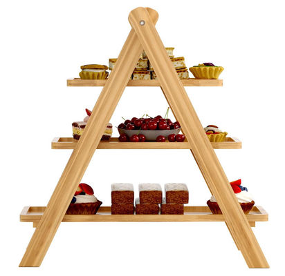 3 Tier Shabby Chic Solid Wood Versatile Tiered Tray Stand for Food Dessert Displays Weddings Events and Home Decor