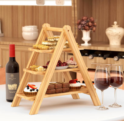 3 Tier Shabby Chic Solid Wood Versatile Tiered Tray Stand for Food Dessert Displays Weddings Events and Home Decor