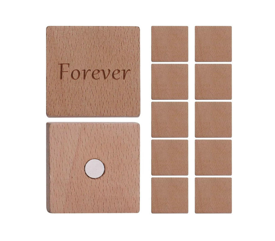 Best Selling Laser Engraving Blanks 12 Pcs Decorative Wooden Customize Refrigerator Magnets